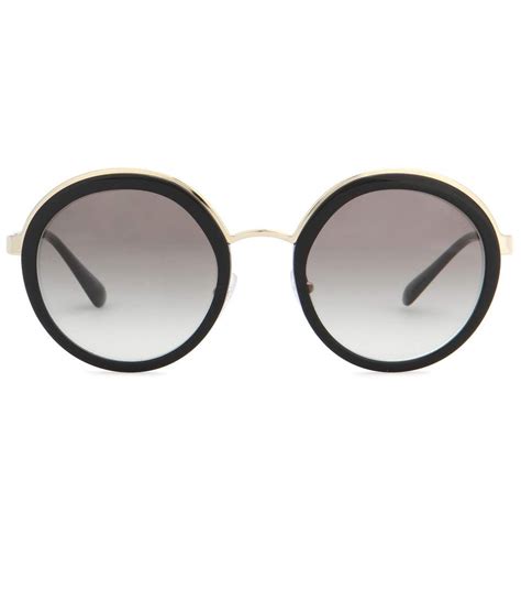 Prada Trimmed Gradient Round Sunglasses 